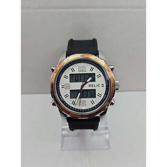 Relic Barrett ZR12186 Analog Digital Rose Bezel Quartz Mens Watch New Battery - Picture 1 of 10